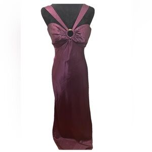 DUSK deep purple ladies formal prom homecoming long dress size 8 Y2K Halter neck